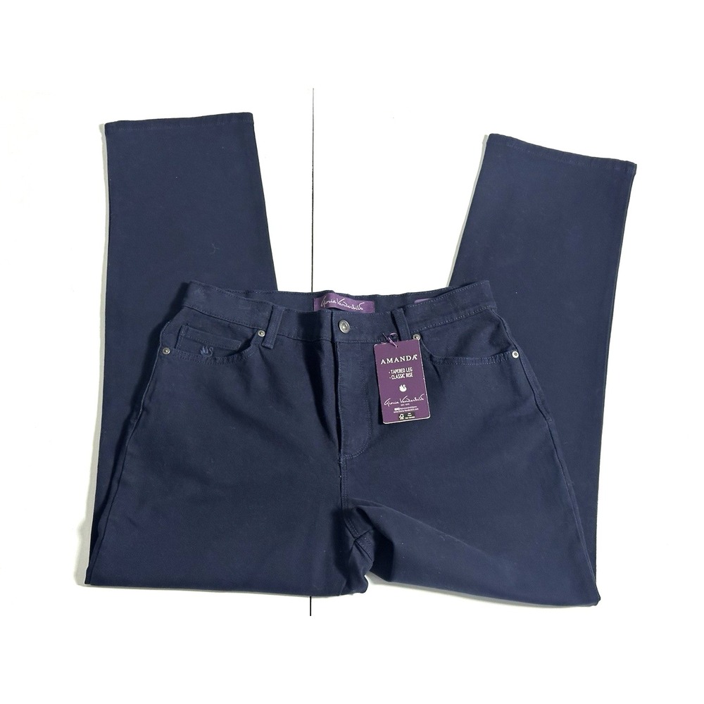 Gloria Vanderbilt Amanda Jeans Navy Blue Size 10 NWT